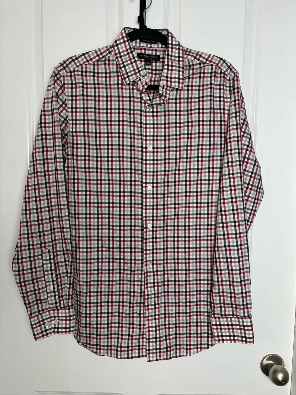 Banana Republic Non-Iron Grant Fit Plaid Button Down Shirt Men's M Cotton NWOT